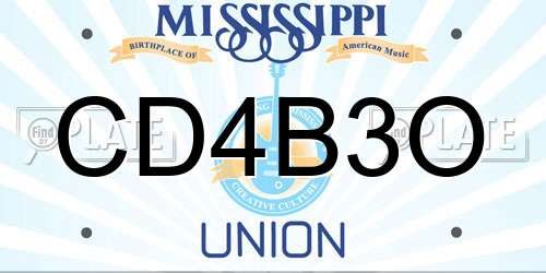 CD4B3O Mississippi License Plate