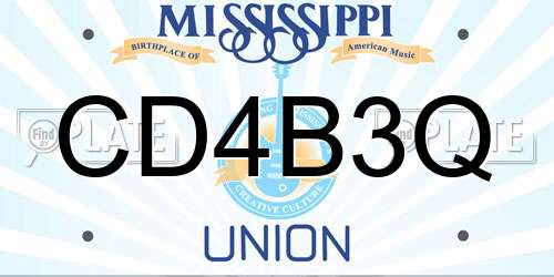 CD4B3Q Mississippi License Plate