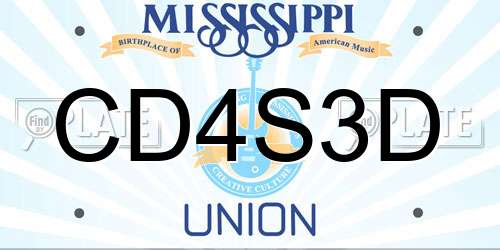 CD4S3D Mississippi License Plate