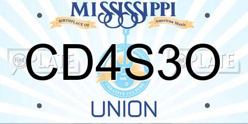CD4S3O Mississippi License Plate