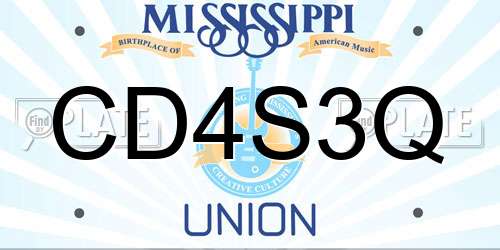 CD4S3Q Mississippi License Plate