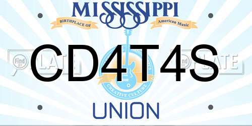 CD4T4S Mississippi License Plate