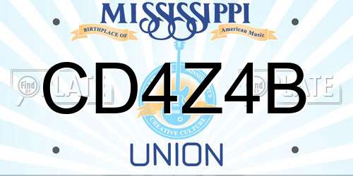 CD4Z4B Mississippi License Plate