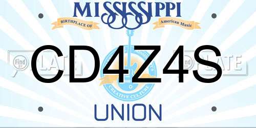 CD4Z4S Mississippi License Plate