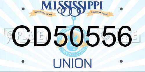 CD50556 Mississippi License Plate