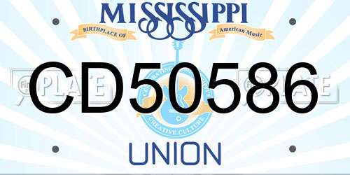 CD50586 Mississippi License Plate