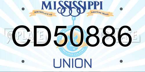 CD50886 Mississippi License Plate