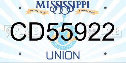 CD55922 Mississippi License Plate