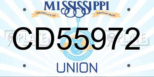 CD55972 Mississippi License Plate