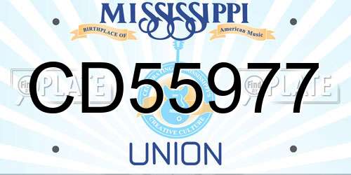 CD55977 Mississippi License Plate
