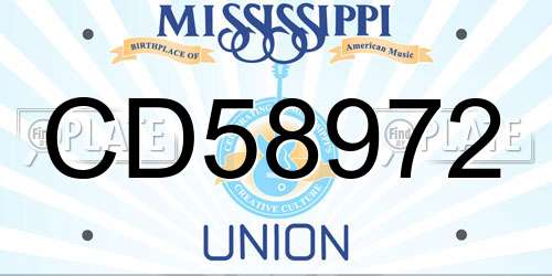 CD58972 Mississippi License Plate