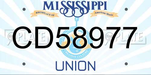 CD58977 Mississippi License Plate