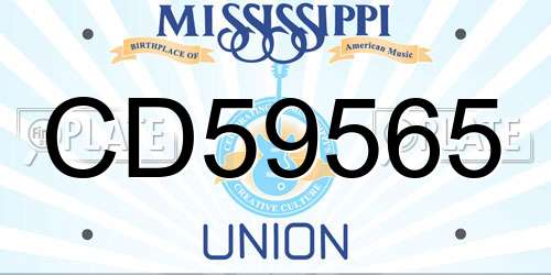 CD59565 Mississippi License Plate