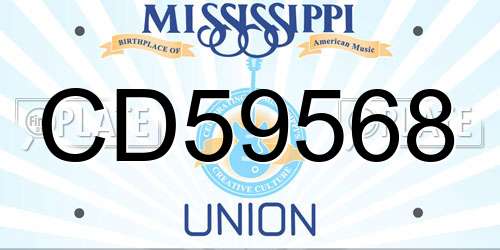 CD59568 Mississippi License Plate