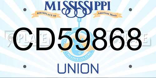 CD59868 Mississippi License Plate