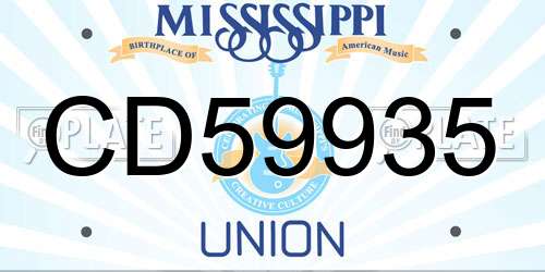 CD59935 Mississippi License Plate