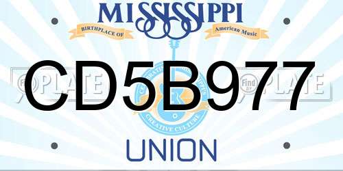 CD5B977 Mississippi License Plate