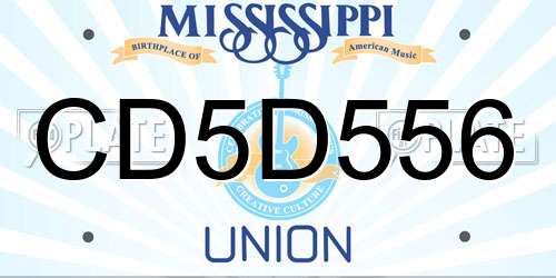 CD5D556 Mississippi License Plate