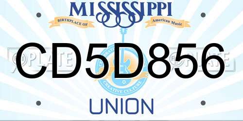 CD5D856 Mississippi License Plate