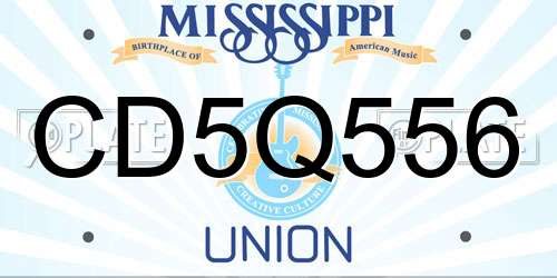 CD5Q556 Mississippi License Plate