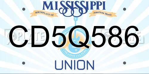 CD5Q586 Mississippi License Plate