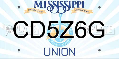 CD5Z6G Mississippi License Plate