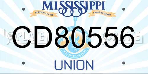 CD80556 Mississippi License Plate