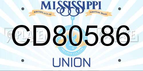 CD80586 Mississippi License Plate