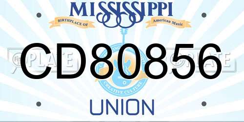 CD80856 Mississippi License Plate
