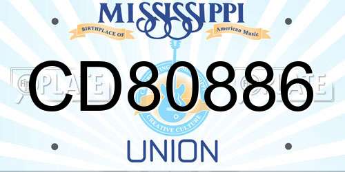 CD80886 Mississippi License Plate