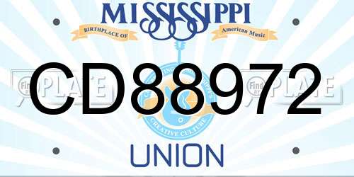 CD88972 Mississippi License Plate