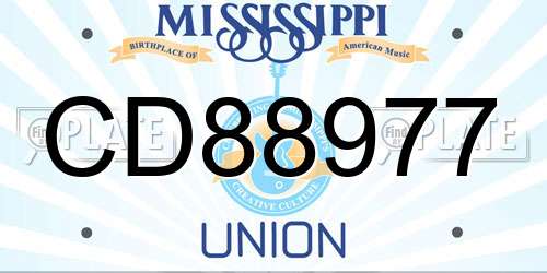 CD88977 Mississippi License Plate