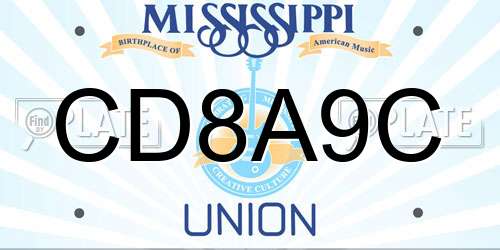 CD8A9C Mississippi License Plate