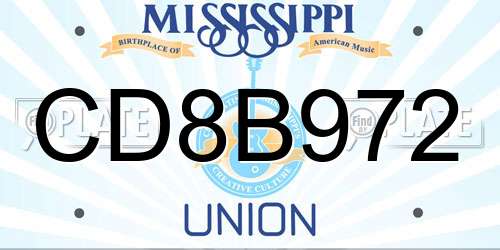 CD8B972 Mississippi License Plate