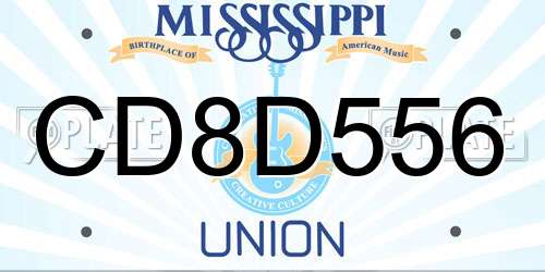 CD8D556 Mississippi License Plate