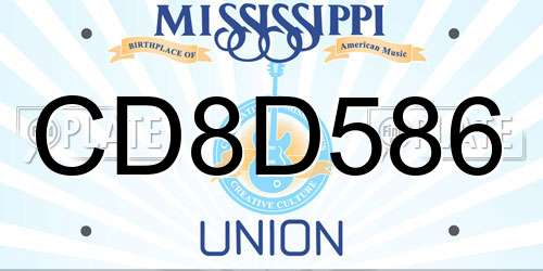 CD8D586 Mississippi License Plate