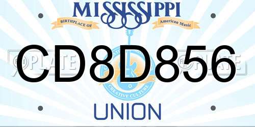 CD8D856 Mississippi License Plate
