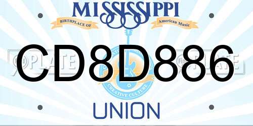 CD8D886 Mississippi License Plate