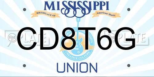 CD8T6G Mississippi License Plate