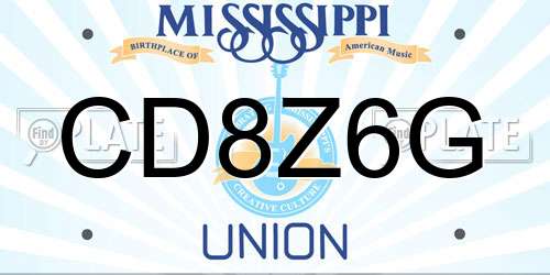 CD8Z6G Mississippi License Plate