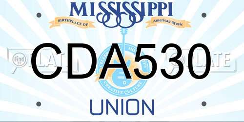 CDA530 Mississippi License Plate