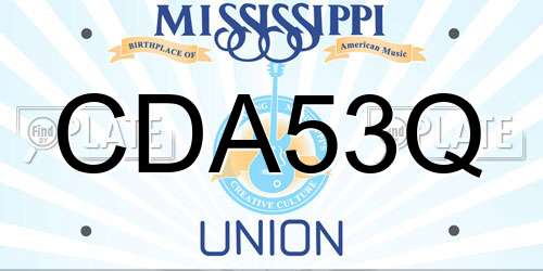 CDA53Q Mississippi License Plate