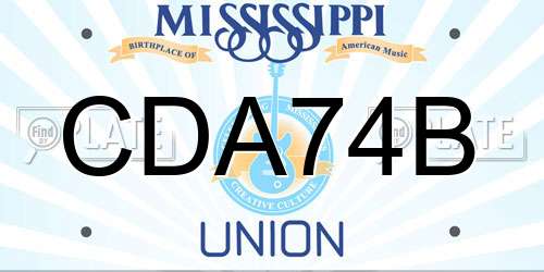CDA74B Mississippi License Plate