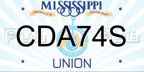 CDA74S Mississippi License Plate