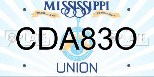 CDA83O Mississippi License Plate