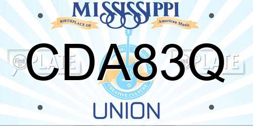 CDA83Q Mississippi License Plate