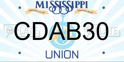 CDAB30 Mississippi License Plate