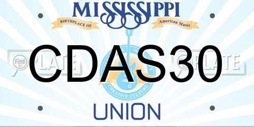 CDAS30 Mississippi License Plate