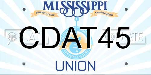 CDAT45 Mississippi License Plate
