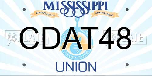 CDAT48 Mississippi License Plate
